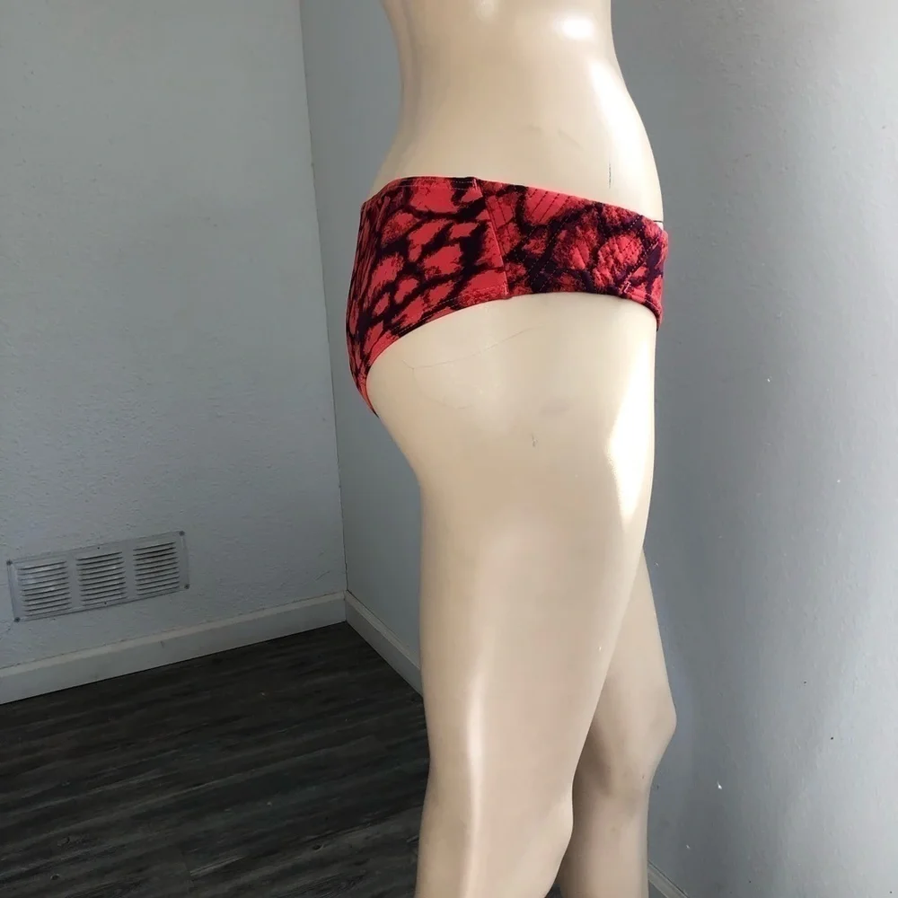 RVCA The balance of Opposites acid wash orange, black print bikini bottom size:S